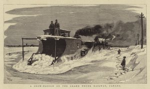 カナダの大幹線鉄道の雪かき 作： William Lionel Wyllie